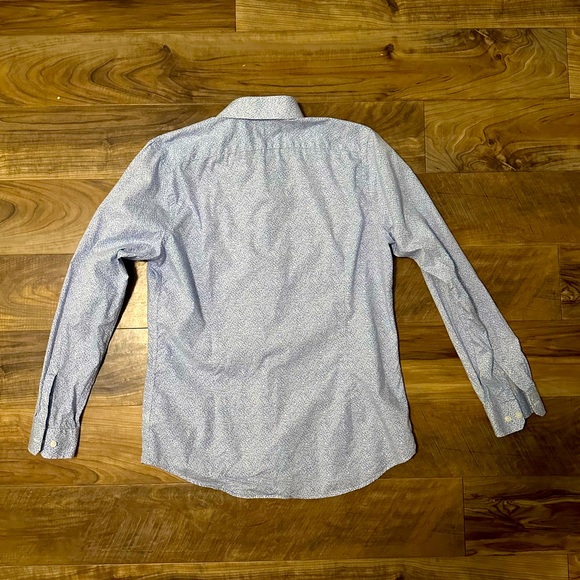 Express Patterned Button Down - Light Blue - Picture 2 of 4